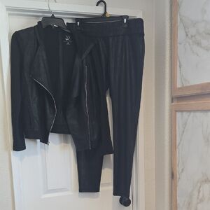 New York & Company Stylish Black matching Pants Set.  Jacket size M pants size L